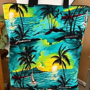 Tropical Beach Print Tote Bag